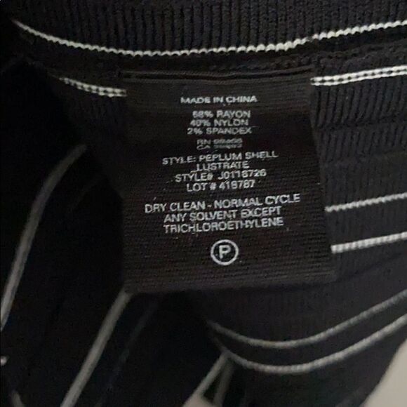 THEORY peplum shell black stripe lustrate new sz M - Picture 11 of 14